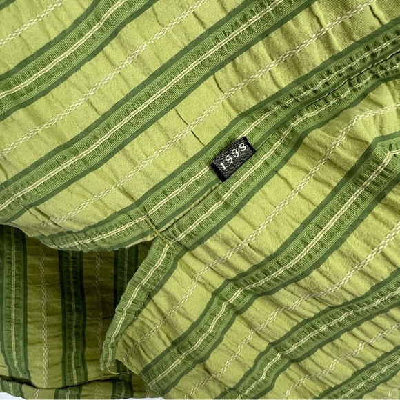 REI Shirt Short Sleeve Button Up Mens XL Green Stripe Cotton Blend Gorpcore - Picture 7 of 9